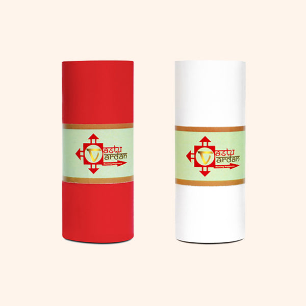 VASTU VINYL RED AND WHITE TAPE || 3 INCH || LENGTH- 8-10 FEET (APPROX) || PACK OF 2 || VASTU TAPE REMEDY || TOILET CORRECTION || VASTU TAPE ||