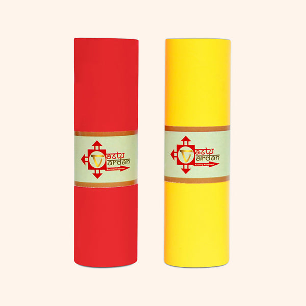 VASTU VINYL RED AND YELLOW TAPE || 4 INCH || LENGTH- 8-10 FEET (APPROX) || PACK OF 2 || VASTU TAPE REMEDY || TOILET CORRECTION || VASTU TAPE ||