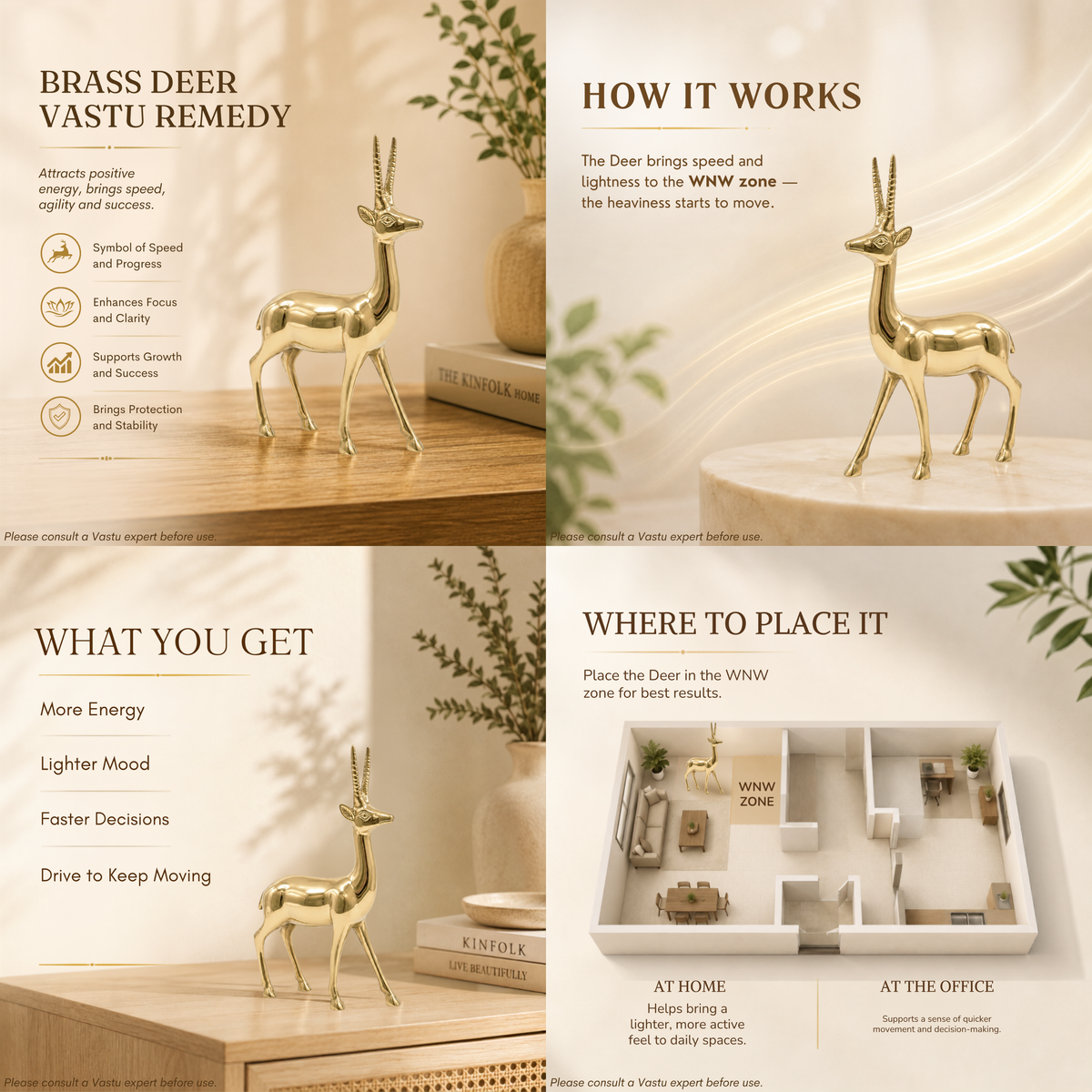 VASTU VARDAN BRASS BIG DEER