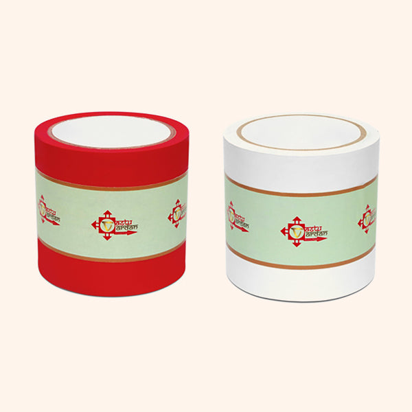 WHITE AND RED TAPE | 4 INCH | LENGTH- 16 METER APPROX | TOILET CORRECTION| VASTU TAPE REMEDY |PACK OF 2 |