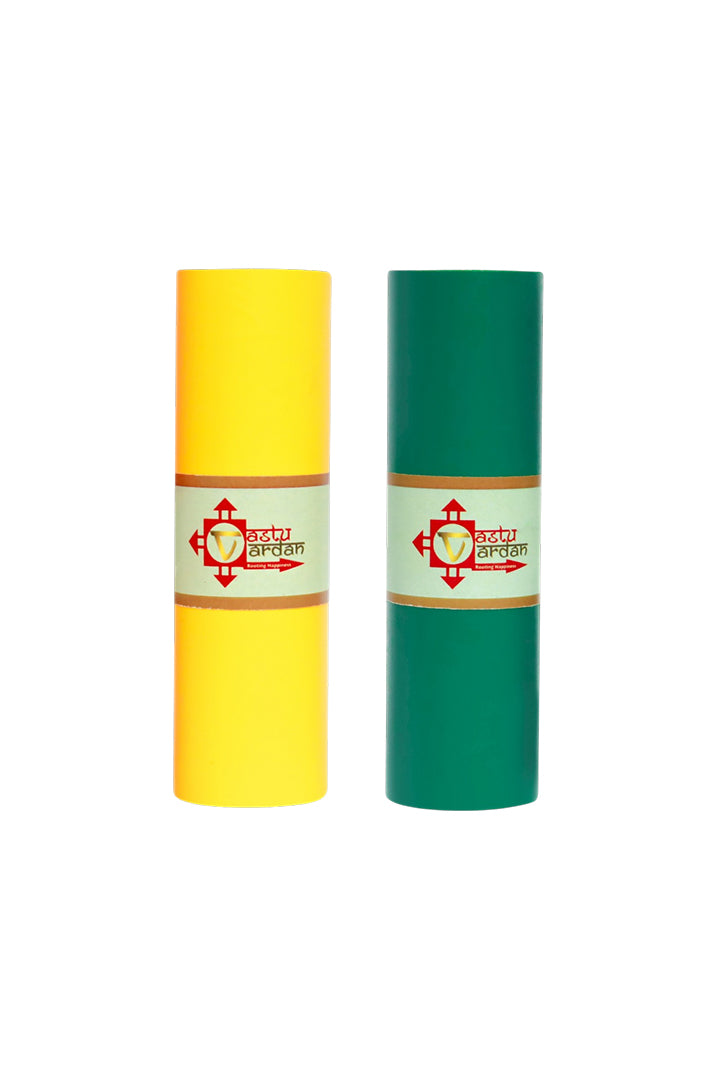 VASTU VINYL GREEN AND YELLOW TAPE || 4 INCH || LENGTH- 8 FEET (APPROX) || PACK OF 2 || VASTU TAPE REMEDY || TOILET CORRECTION || VASTU TAPE ||