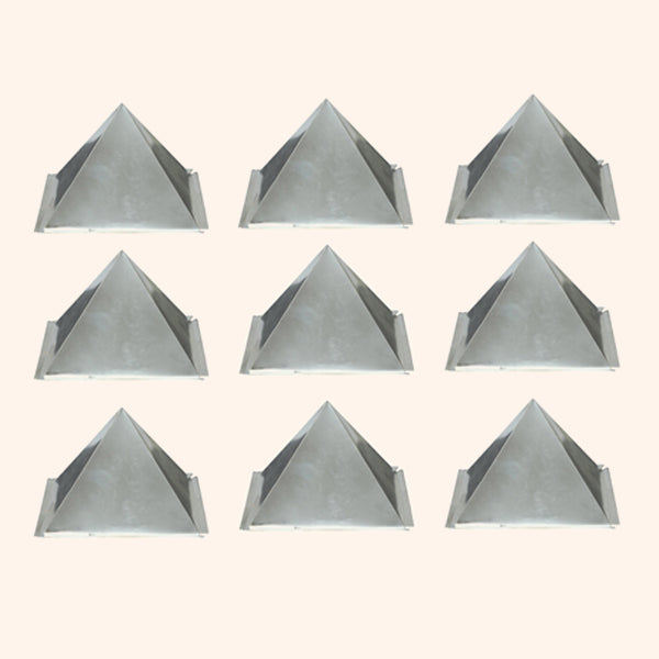 TRI DHATU HOLLOW CURVE PYRAMID 2 INCH SET 9
