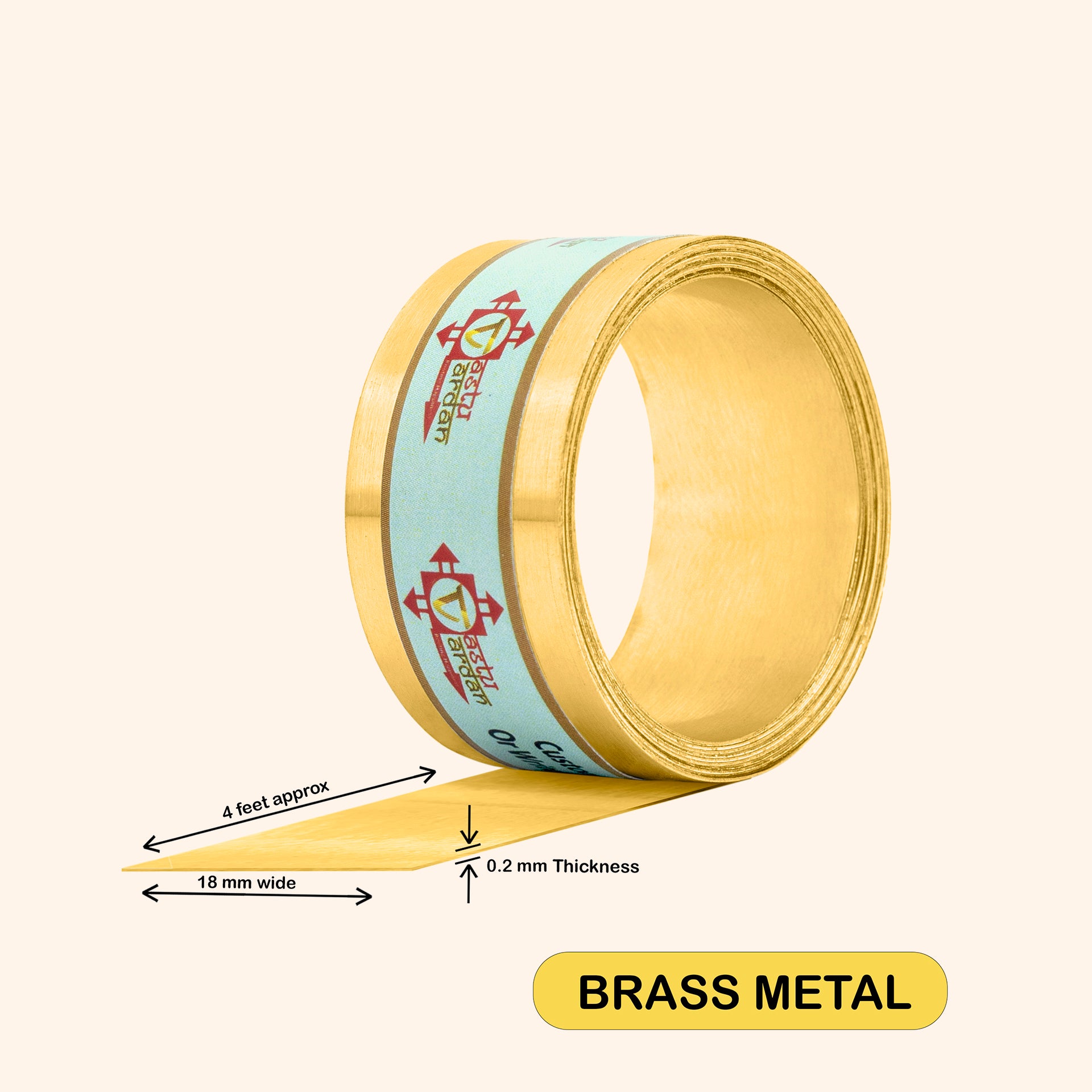 VASTU VARDAN 4 FEET 0.75 INCH  BRASS STRIP