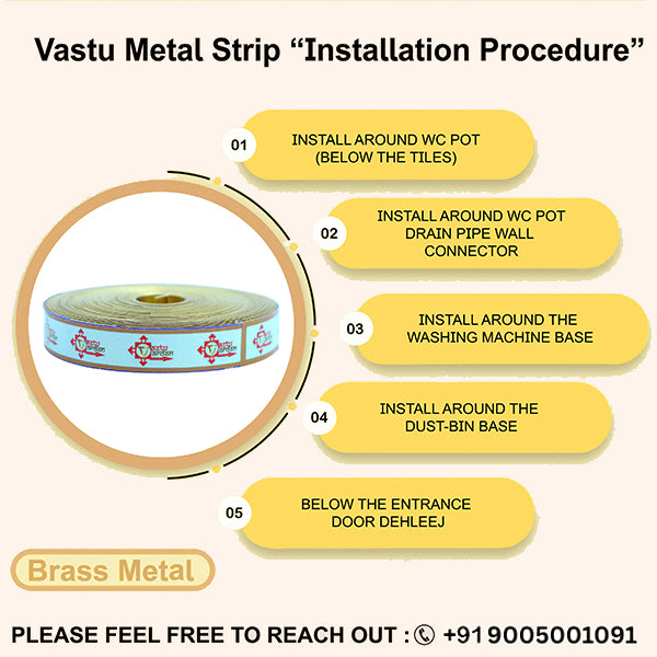 VASTU VARDAN 50 FEET 0.5 INCH BRASS STRIP