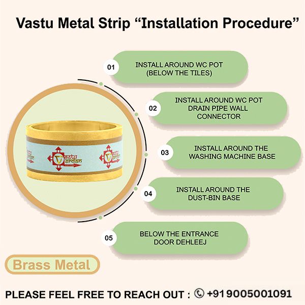 VASTU VARDAN 4 FEET 0.75 INCH  BRASS STRIP