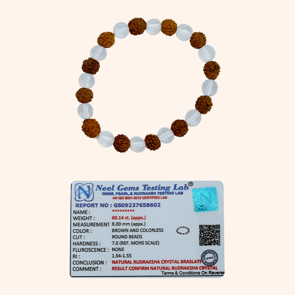 VASTU VARDAN CLEAR QUARTZ CRYSTAL WITH RUDRAKSH BRACELET