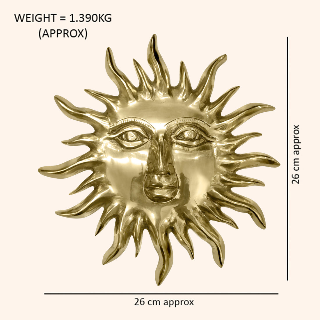 VASTU VARDAN BRASS BIG SUN 01 STATUE