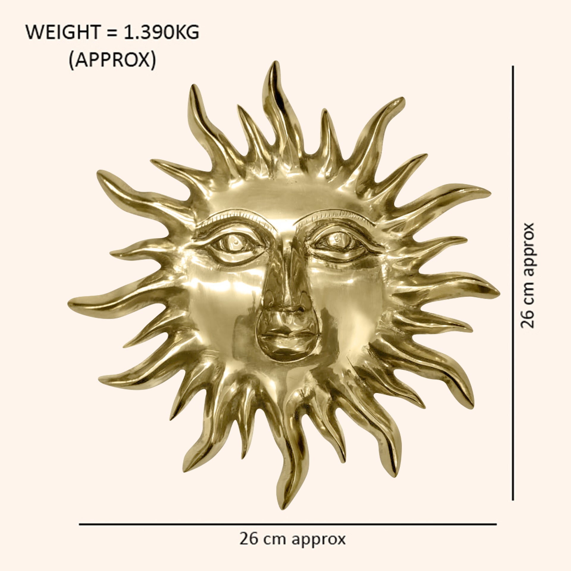 VASTU VARDAN BRASS BIG SUN 01 STATUE