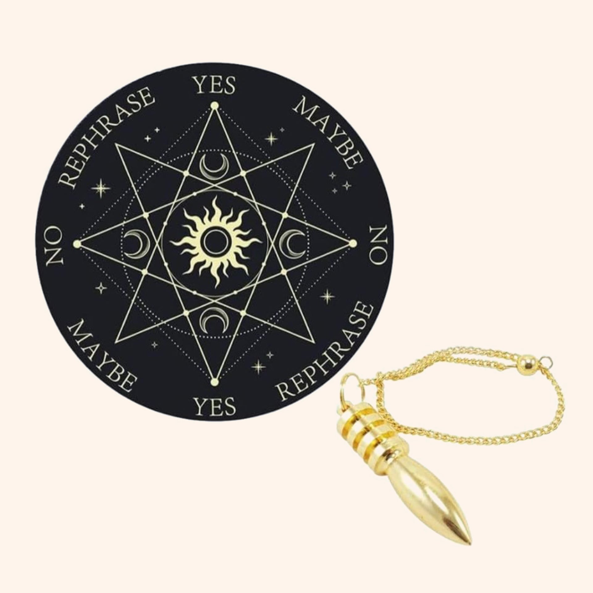 VASTU VARDAN SUN DOWSING BOARD 6 INCH WITH BRASS PENDULAM ASSORTED