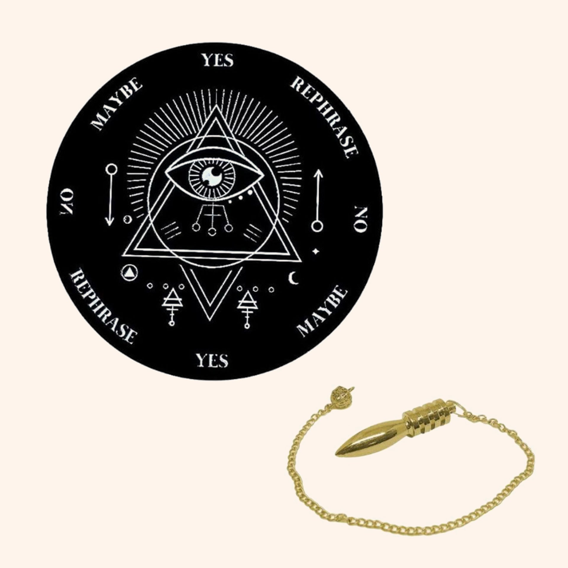 VASTU VARDAN EVIL EYE BOARD WITH BRASS PENDULAM (PENDULAM ASSORTED) 6 INCH