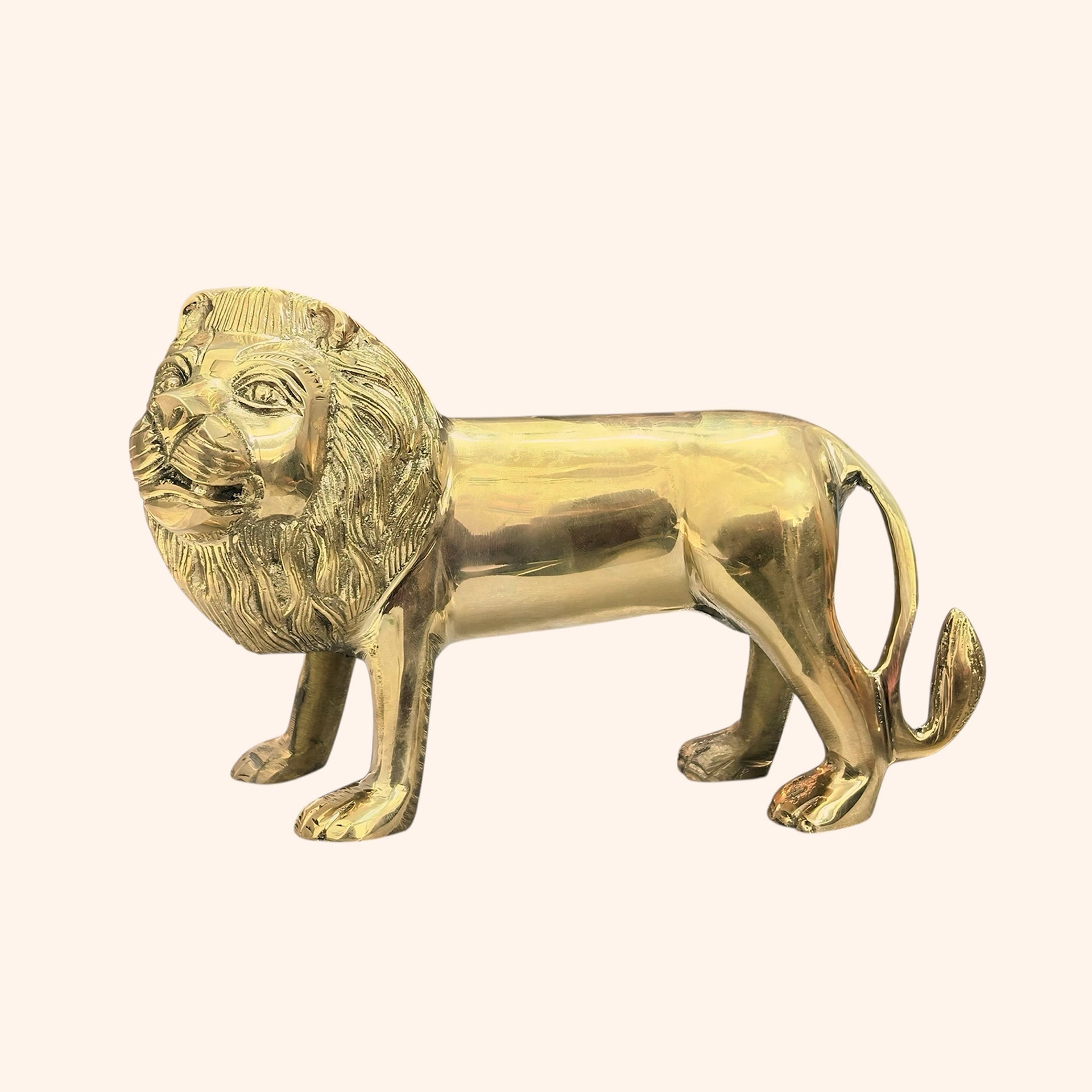 VASTU VARDAN BRASS LION STATUE 5.5 INCH (APPROX)