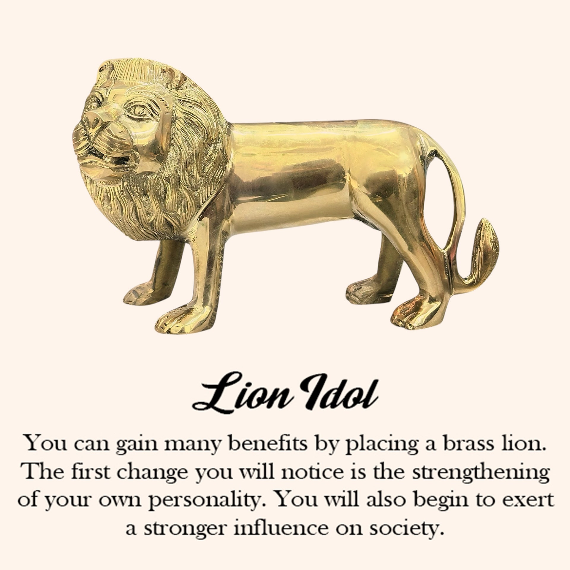 VASTU VARDAN BRASS LION STATUE 5.5 INCH (APPROX)