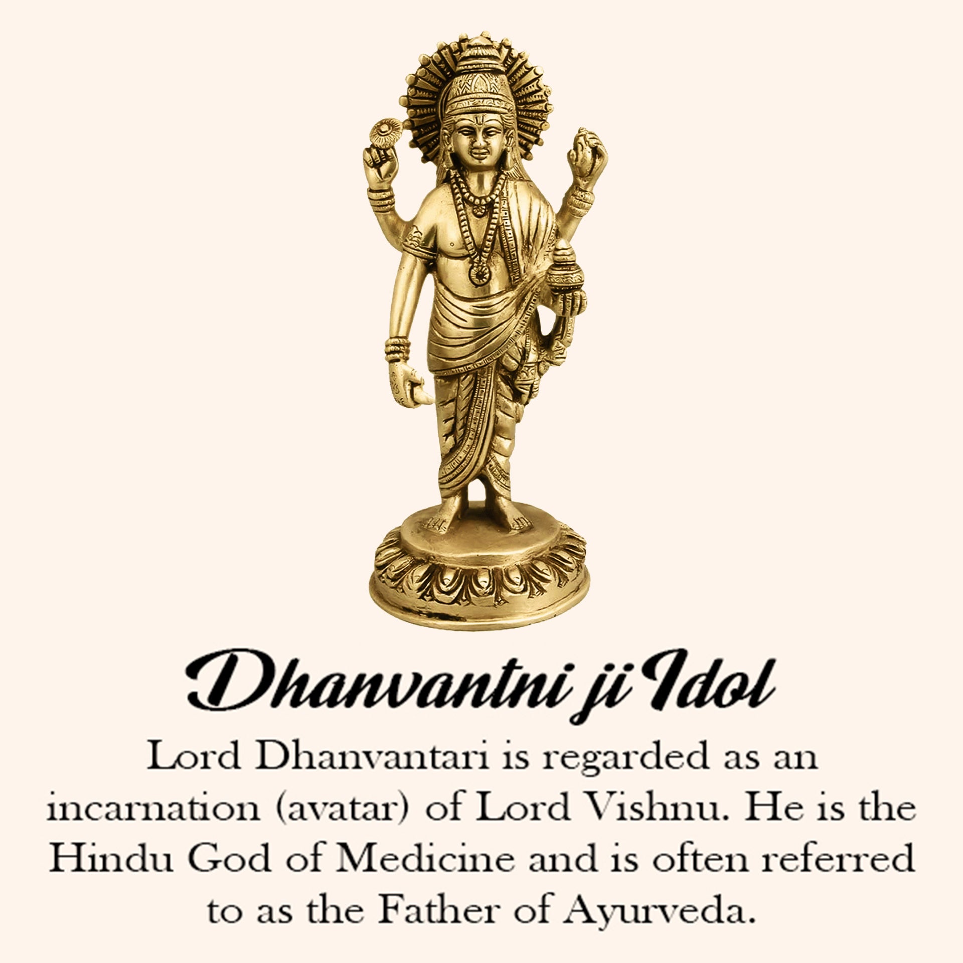 VASTU VARDAN BRASS DHANVANTRI STATUE