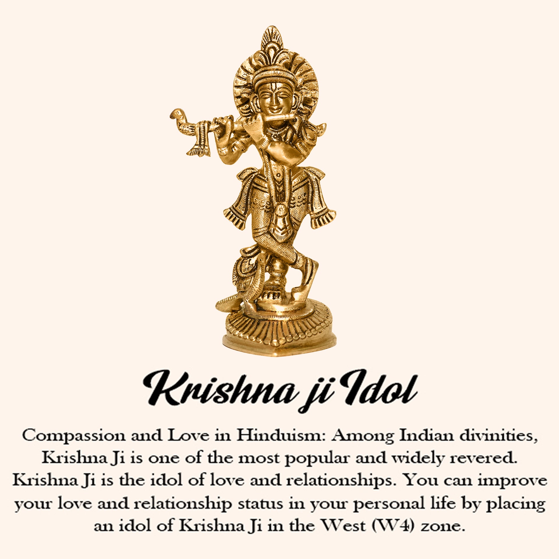 VASTU VARDAN BRASS KRISHNA JI STATUE