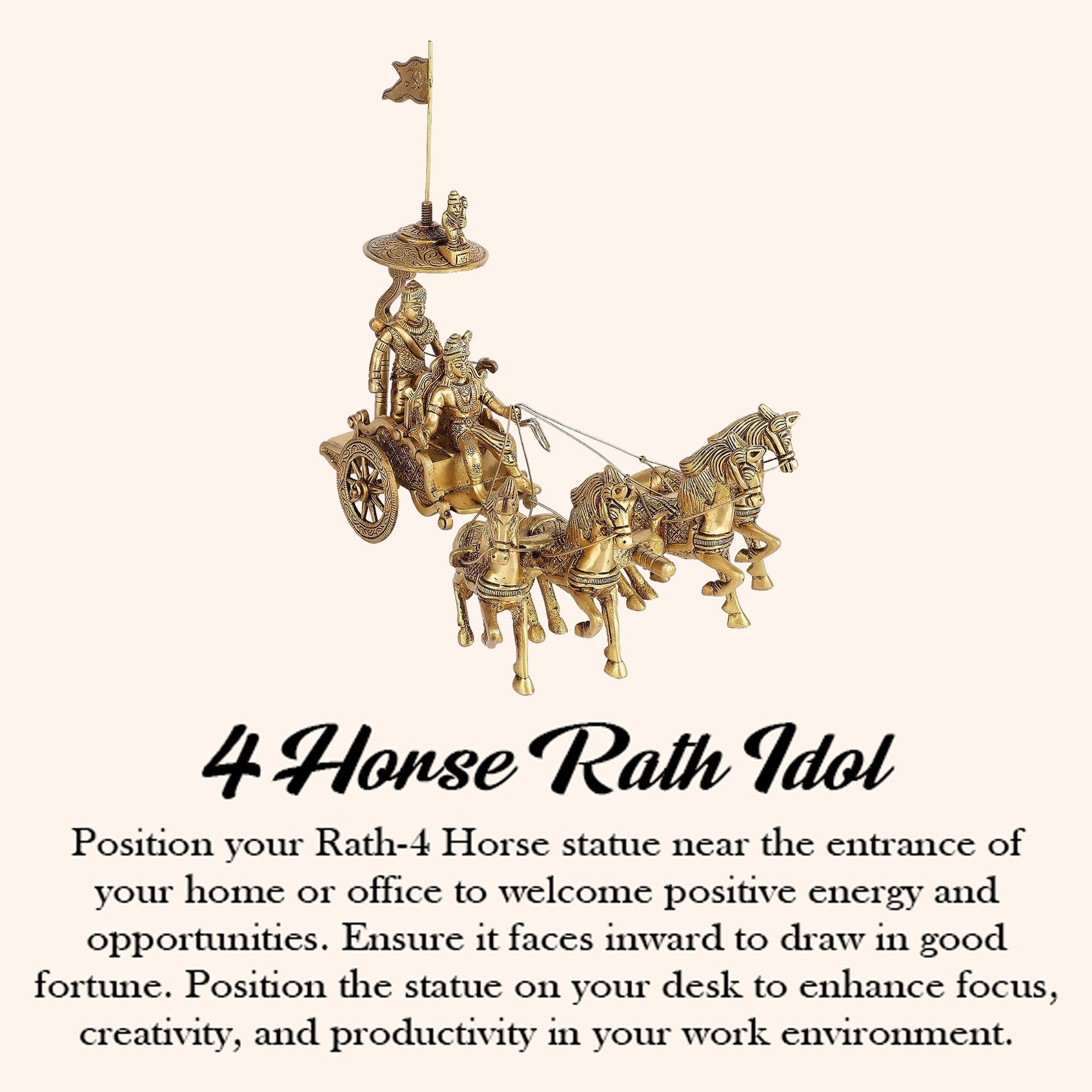 VASTU VARDAN ARJUNA RATH FOUR HORSE WITH KRISHNA JI