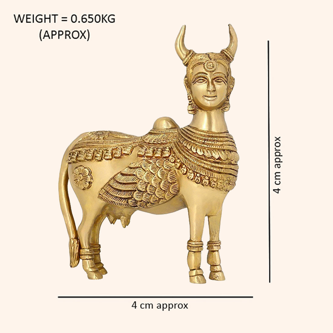 VASTU VARDAN BRASS KAMDHENU COW 1.5 INCH (APPROX)
