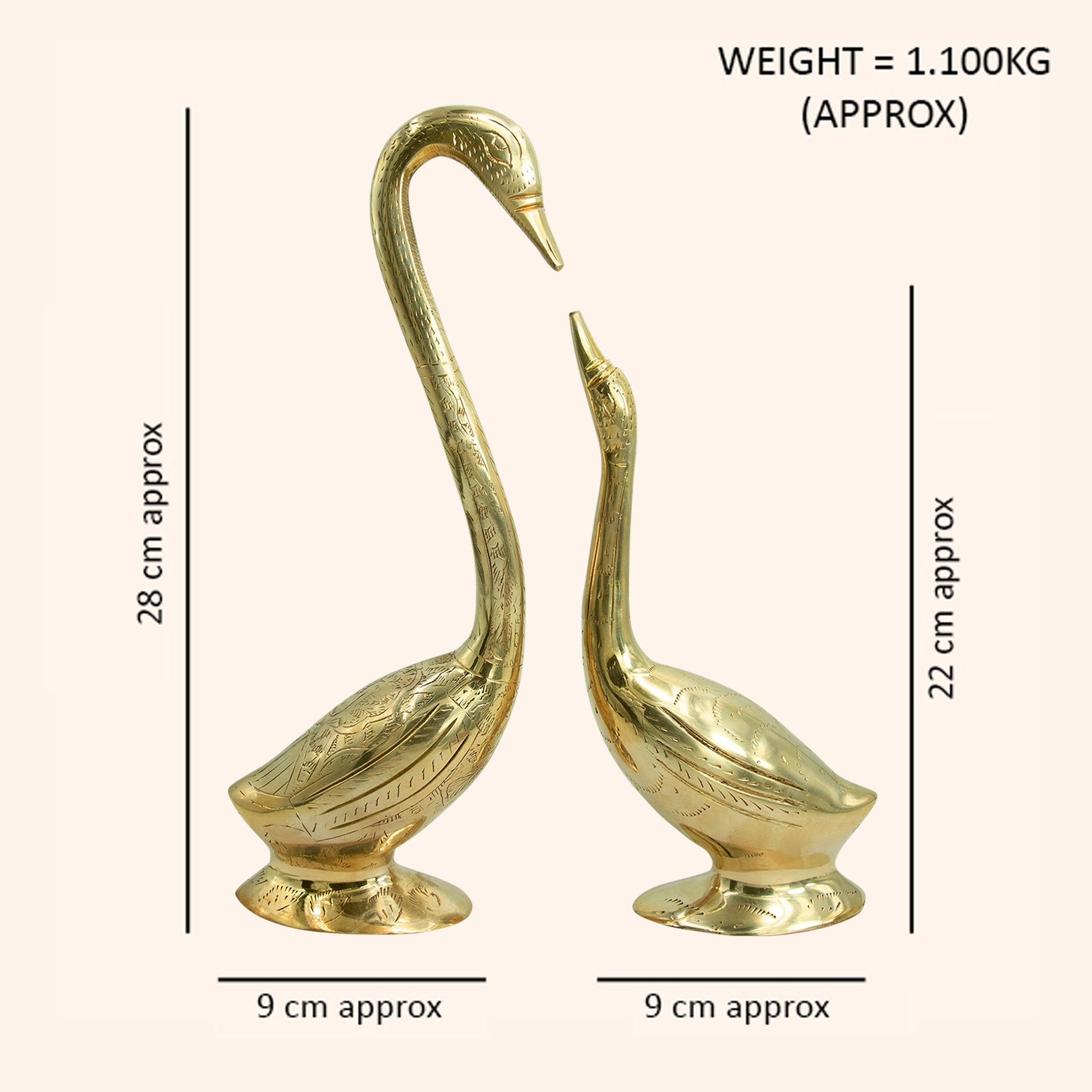 VASTU VARDAN BRASS SWAN PAIR