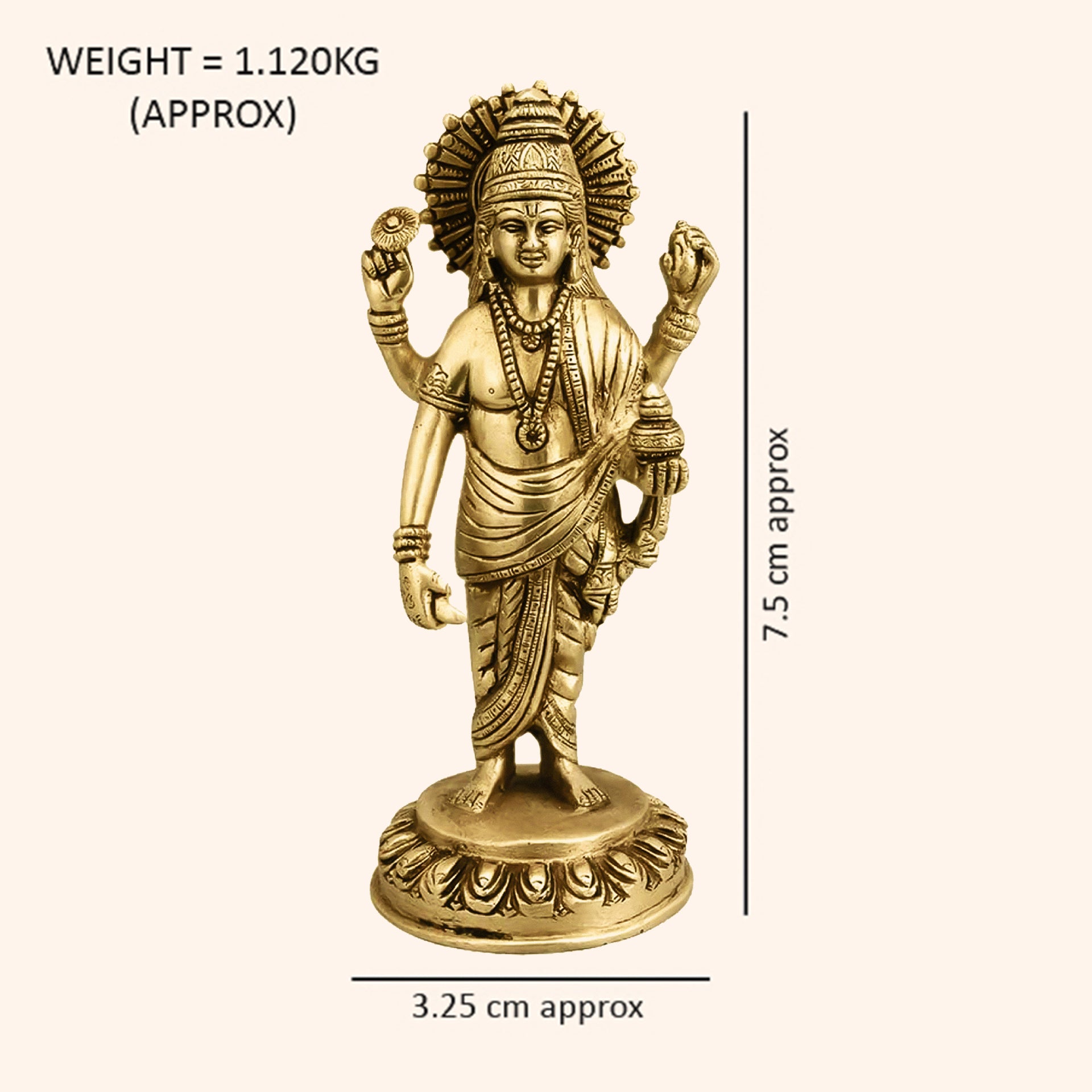 VASTU VARDAN BRASS DHANVANTRI STATUE