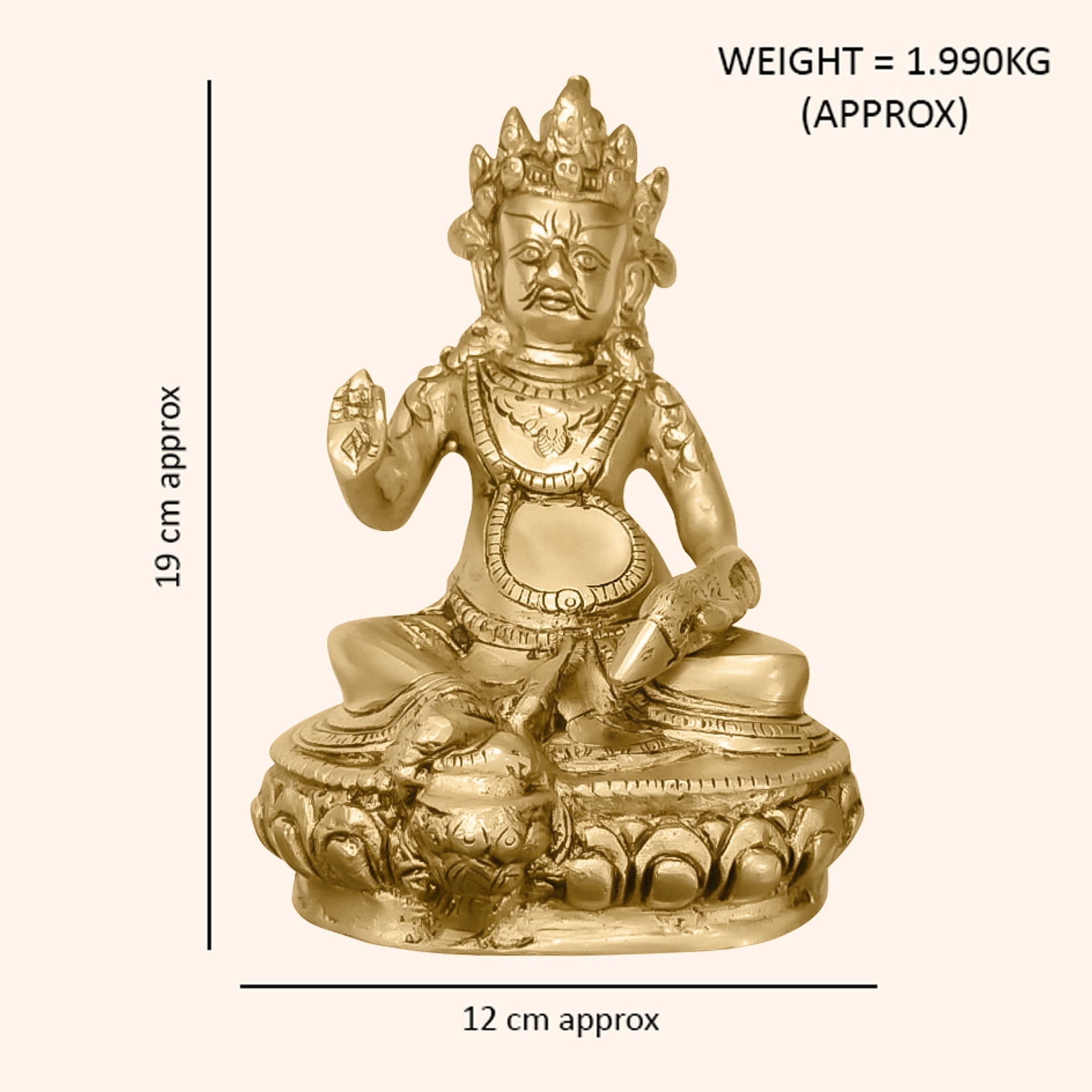 VASTU VARDAN BRASS KUBER JI 7 INCH (APPROX)