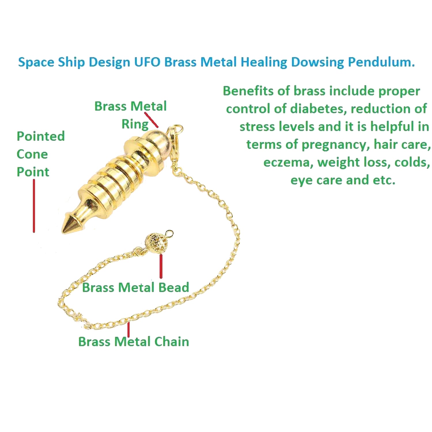 Healing Golden 4 Plate Pendulum - vastu-vigyan